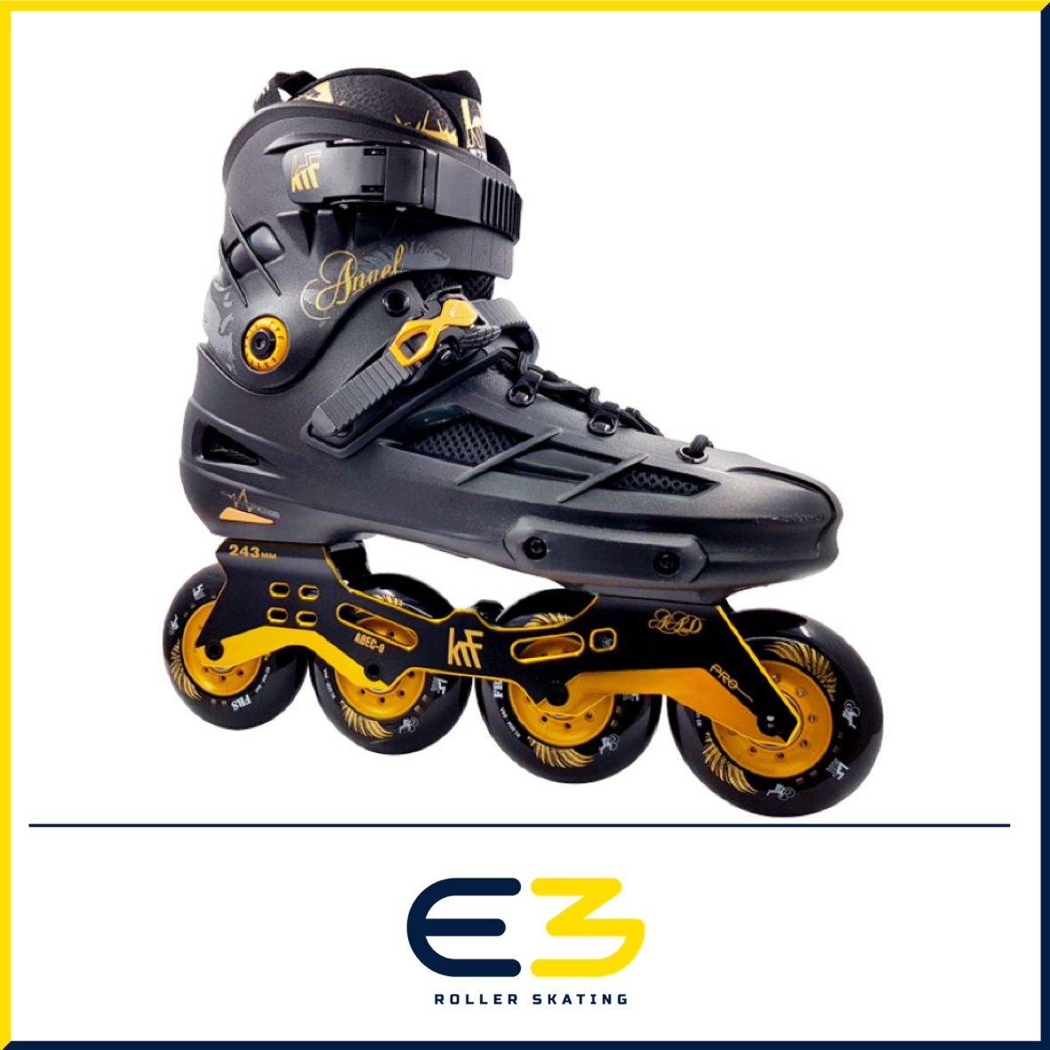 e3-rollerskating-krf-patines-linea-angel-4x80-negro-oro Patín Freeskate ANGEL 4x80 Negro/Oro - Imagen 1