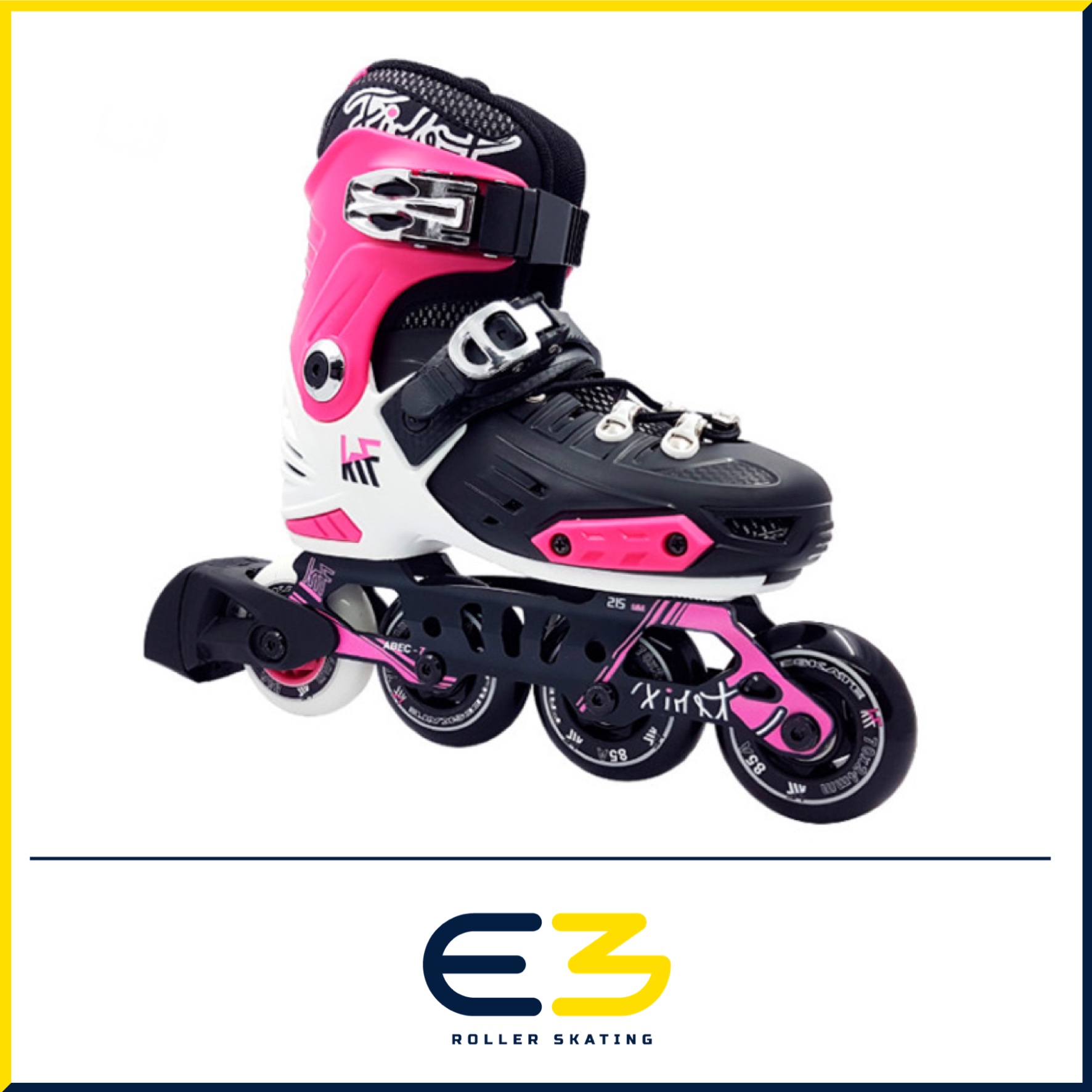 e3-rollerskating-krf-patin-inline-ajustable-hard-new-first-rosa Patí KRF Freeskate First Pink - Imatge 1