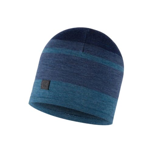 Buff Merino Blue Denim Beanie